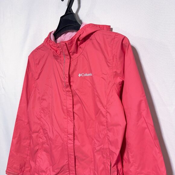 Columbia Youth  Girls Timber Pointe II Pink Omni-Tech Waterproof Jacket XL 18 20 - Picture 2 of 9